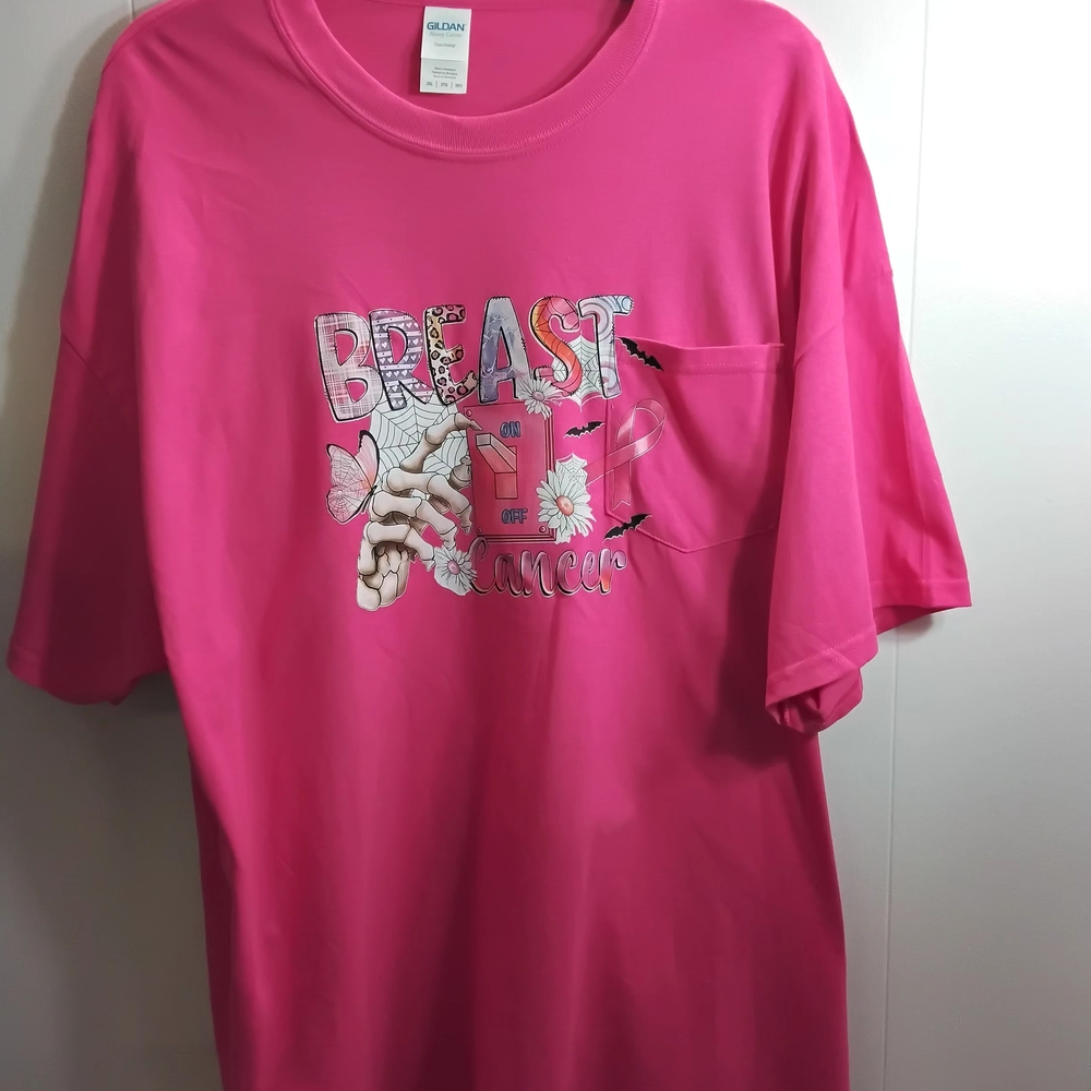 Gildan Hot Pink Breast cancer Tee with Graphic